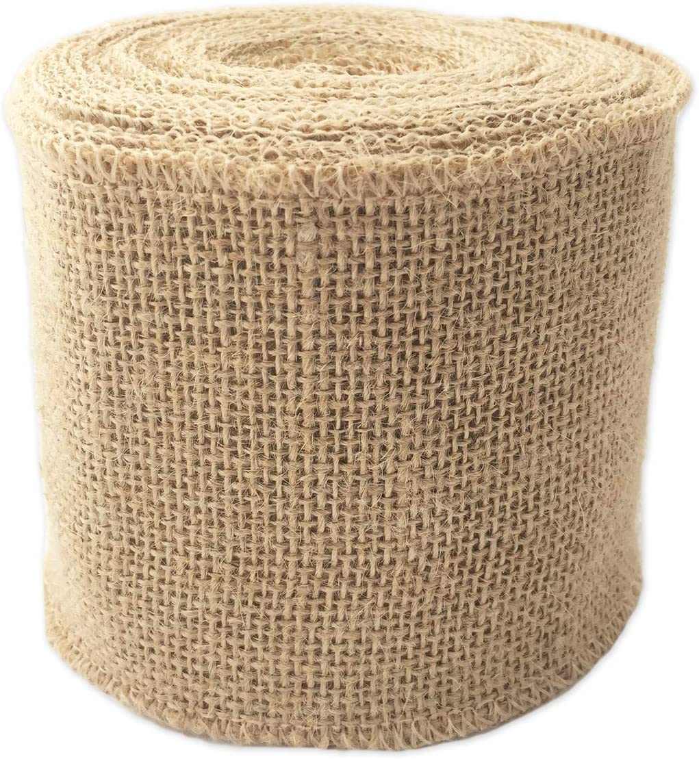LWR CRAFTS Natural Burlap Ribbon 10 Meters (10Cm) image number 3