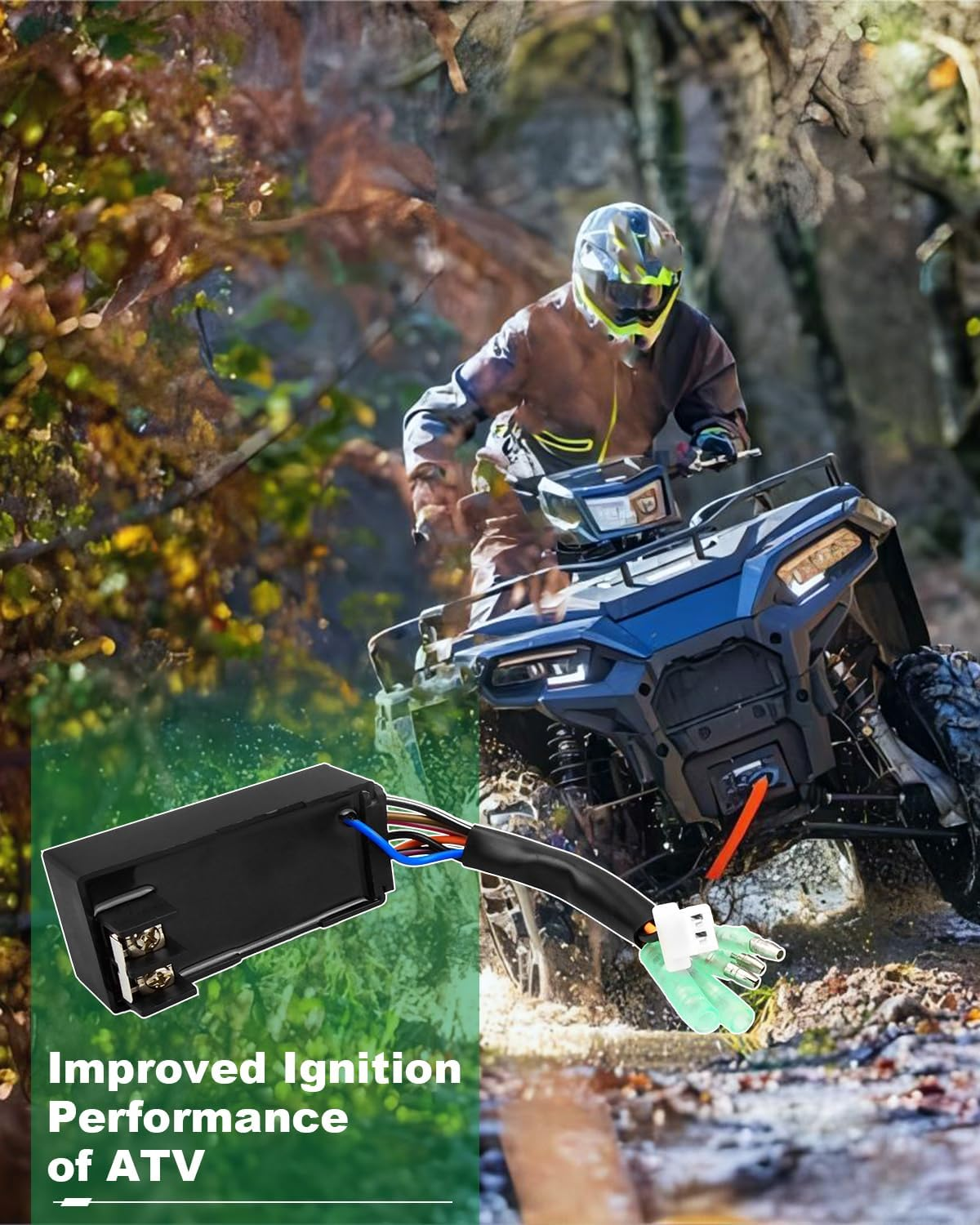 CDI Box Ignition Coil Kit Fits for Polaris Sportsman 90 Predator Scrambler 50 90 ATV, with Voltage Regulator Rectifier&Spark Plug&Starter Relay Solenoid