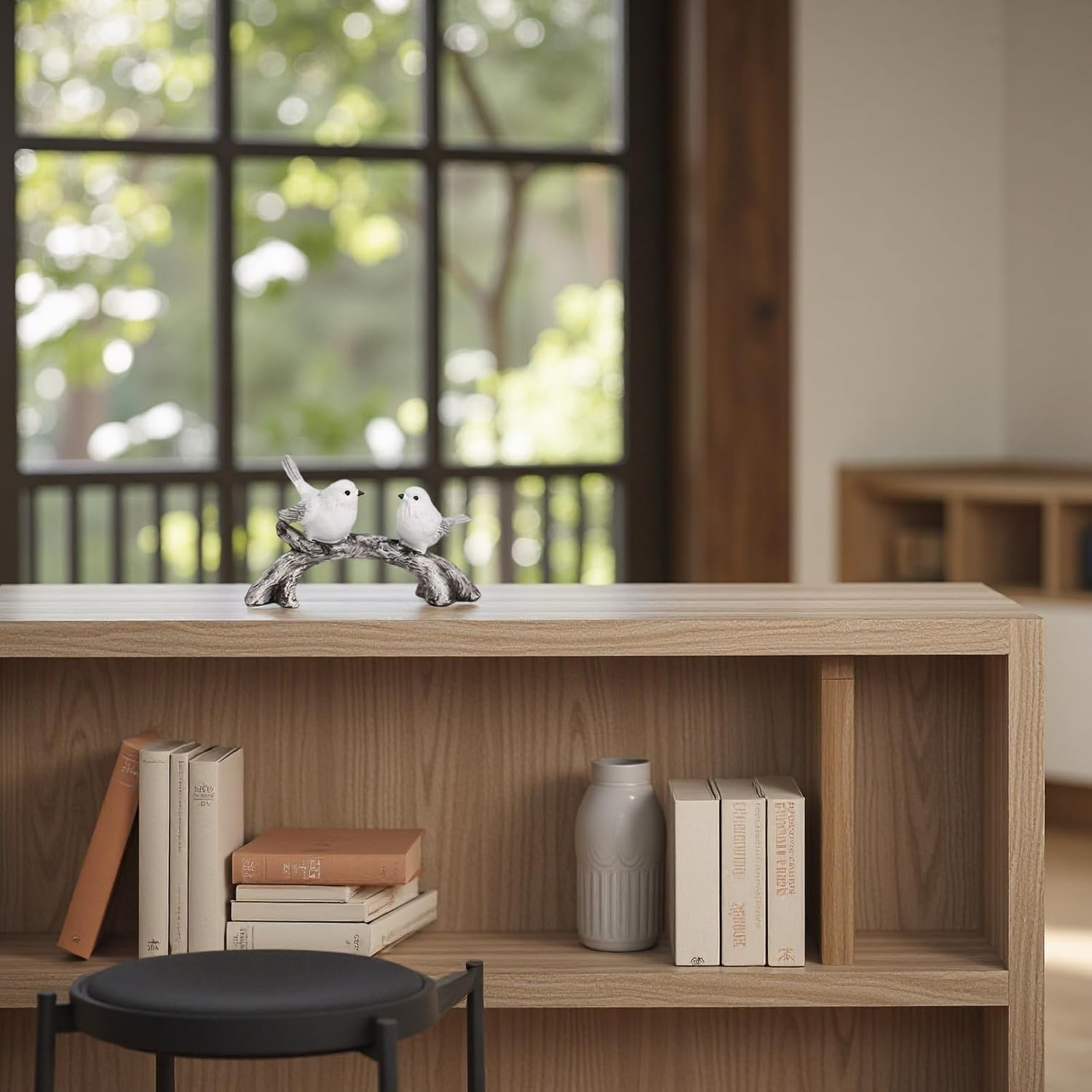 Resin Love Birds on Branch - 9.8 Inch Couple Bird Statue, Romantic Home Decor Gift for Valentine'S Day, Wedding, Anniversary - Desk, Shelf, Bedroom, Office and Garden Decor - Birds On Branch image number 3