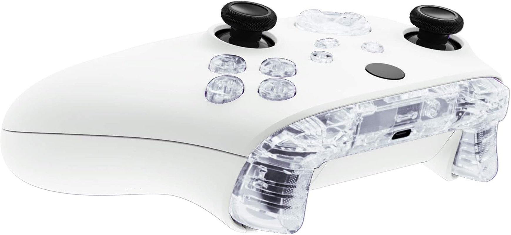 Extremerate Transparent Clear Replacement Buttons for Xbox Series S & Xbox Series X Controller, LB RB LT RT Bumpers Triggers D-Pad ABXY Start Back Sync Share Keys for Xbox Series X/S Controller image number 1