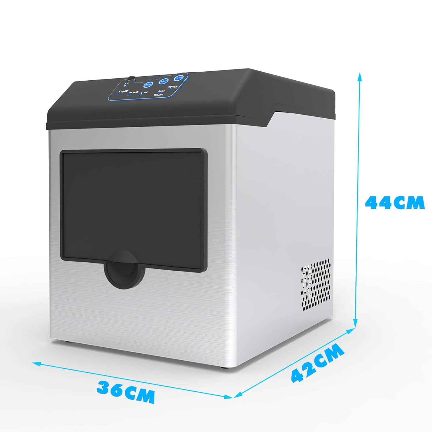 ADVWIN 2 in 1 Countertop Ice Maker Machine with Water Cooler Dispenser Combo, 15KG/24H, S-M-L 3 Sizes Bullet Ice, 2 Ways to Add Water with Ice Scoop