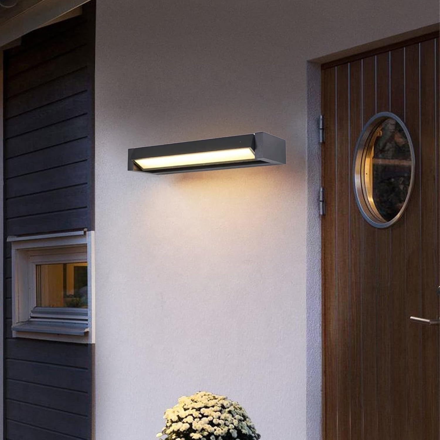 Wall Lights Outdoor LED Waterproof IP65 Garden Wall Lamps 350&deg; Swiveling Modern Wall Sconce Aluminum Acrylic Indoor outside for Entrance Villa Terrace Hallway Square (White White Light,34Cm) XXZ image number 3