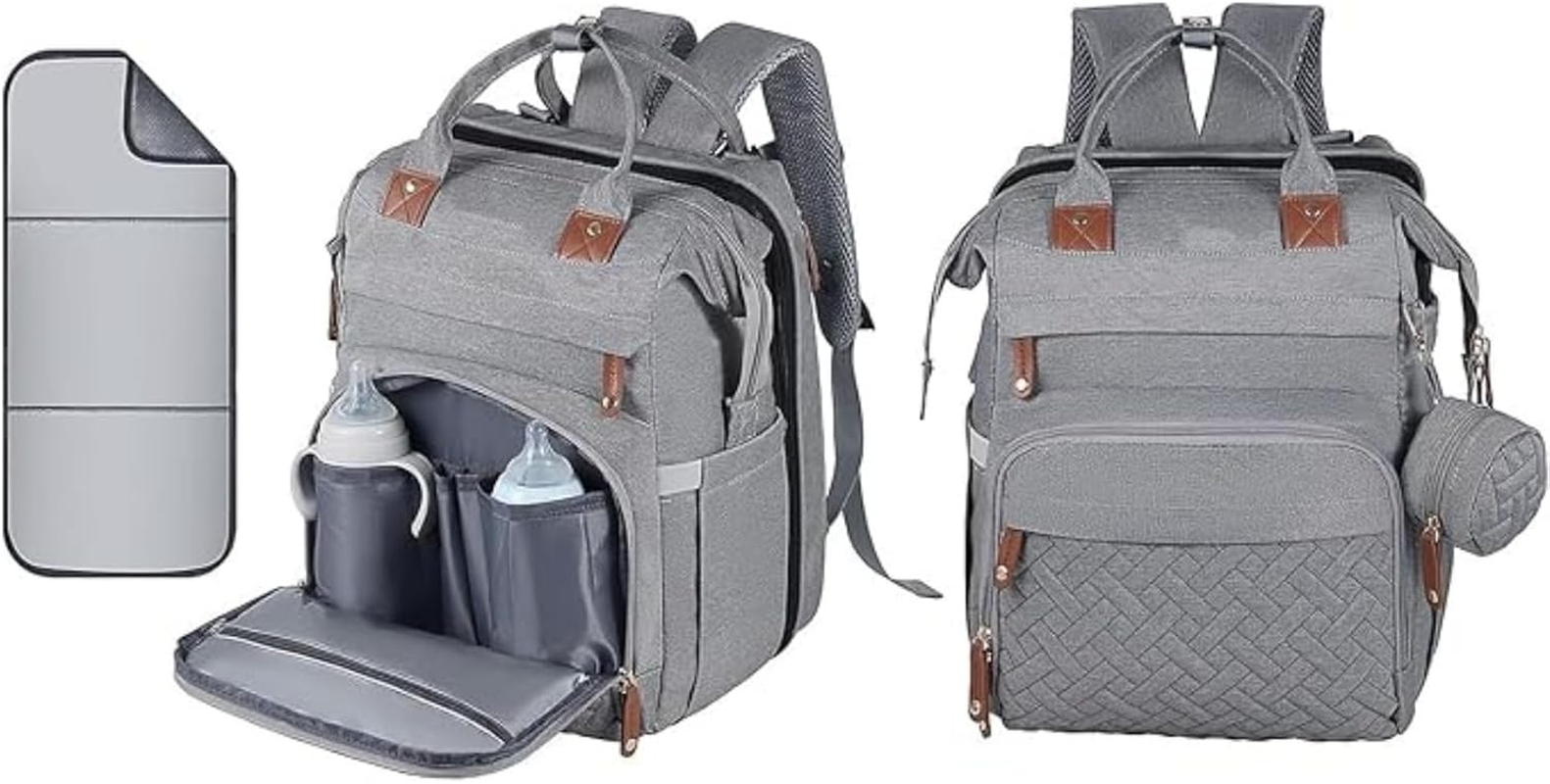 Nappy Bag Backpack, Large Waterproof Baby Nappy Bag for Mum & Dad, Travel Baby Backpack with USB Charging Port, Newborn Essentials Baby Bag, Stylish Diaper Bag for Everyday Use image number 1