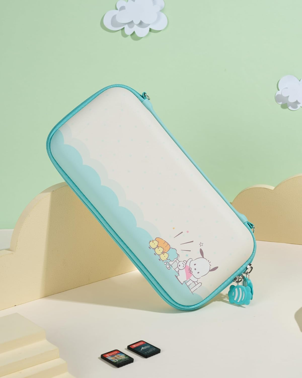 Kuitmor Pochacco Slim Carrying Case Compatible with Nintendo Switch/Switch OLED, Hard Shell Protective Cover Travel Bag Fit Switch Console & Accessories - Candy Party image number 1