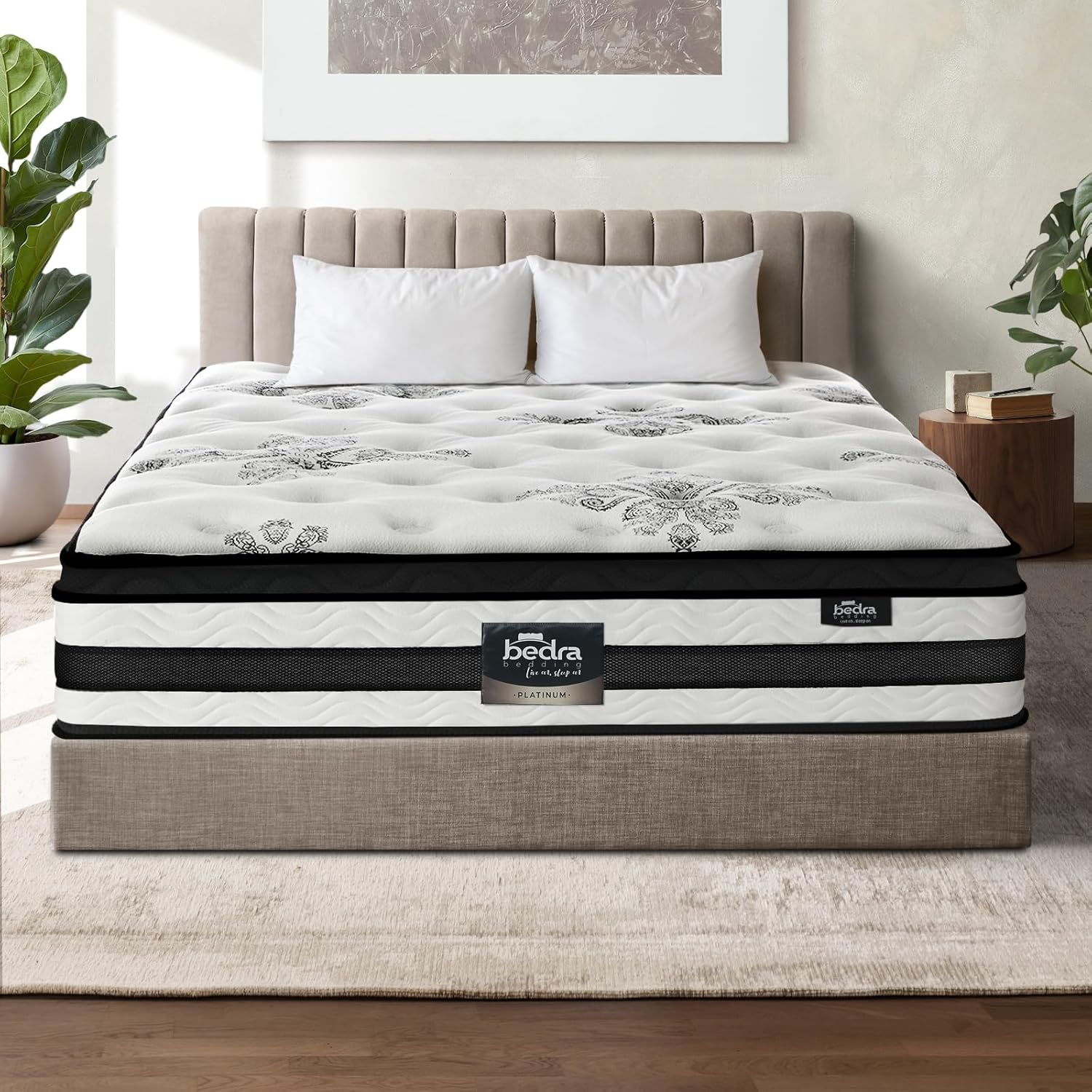 Bedra Bedding 34Cm Single Bed Mattress with Cool Gel and Pocket Spring Medium Firm Single Size Mattress image number 3