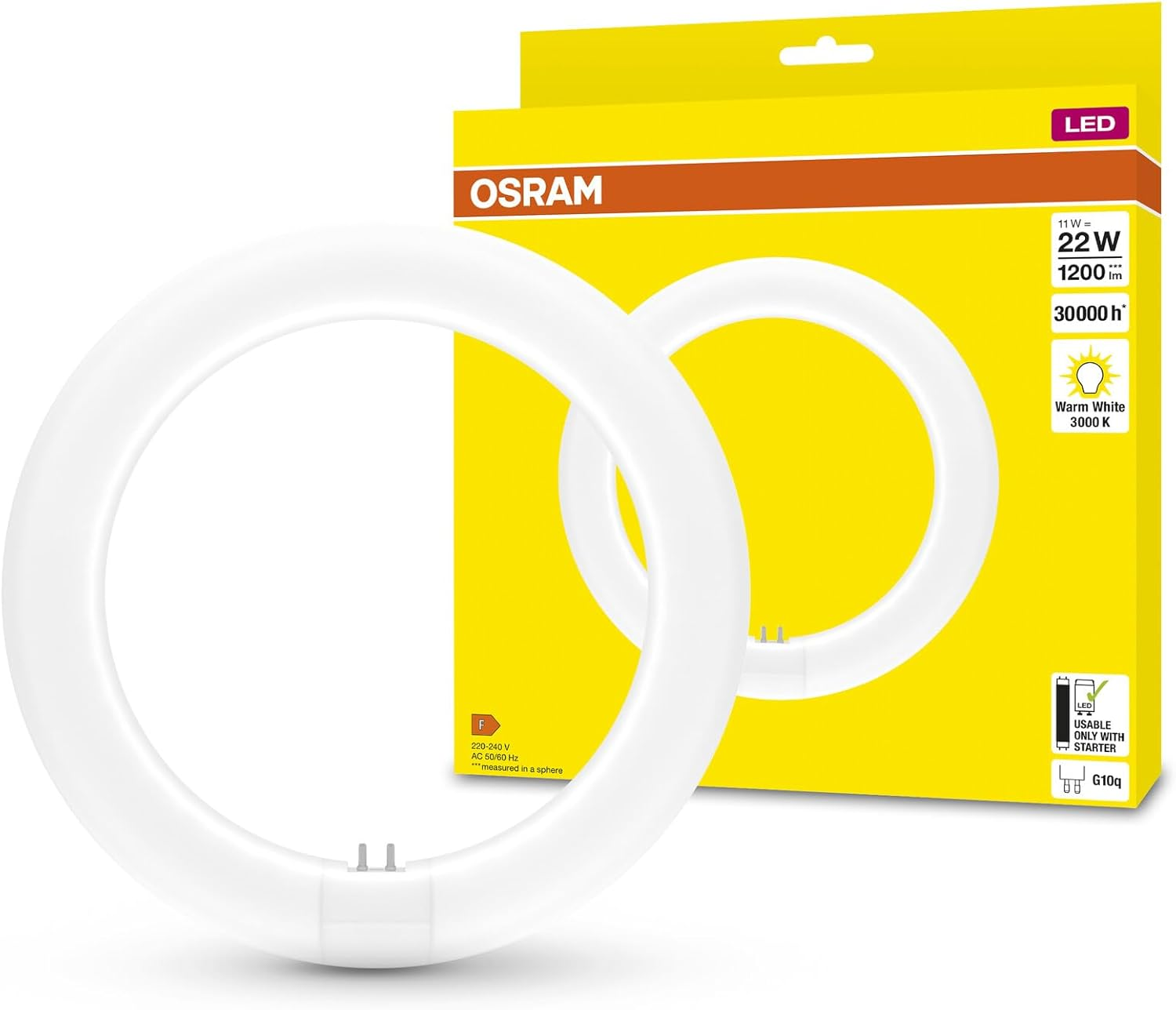 Osram LED Tube T9C EM 22, Ring-Shaped LED Tube, 11 W, 1320 Lm, 4000 K, Cool White Light, LED Alternative for Classic T9 Fluorescent Lamps, Long Life, Low Energy Consumption
