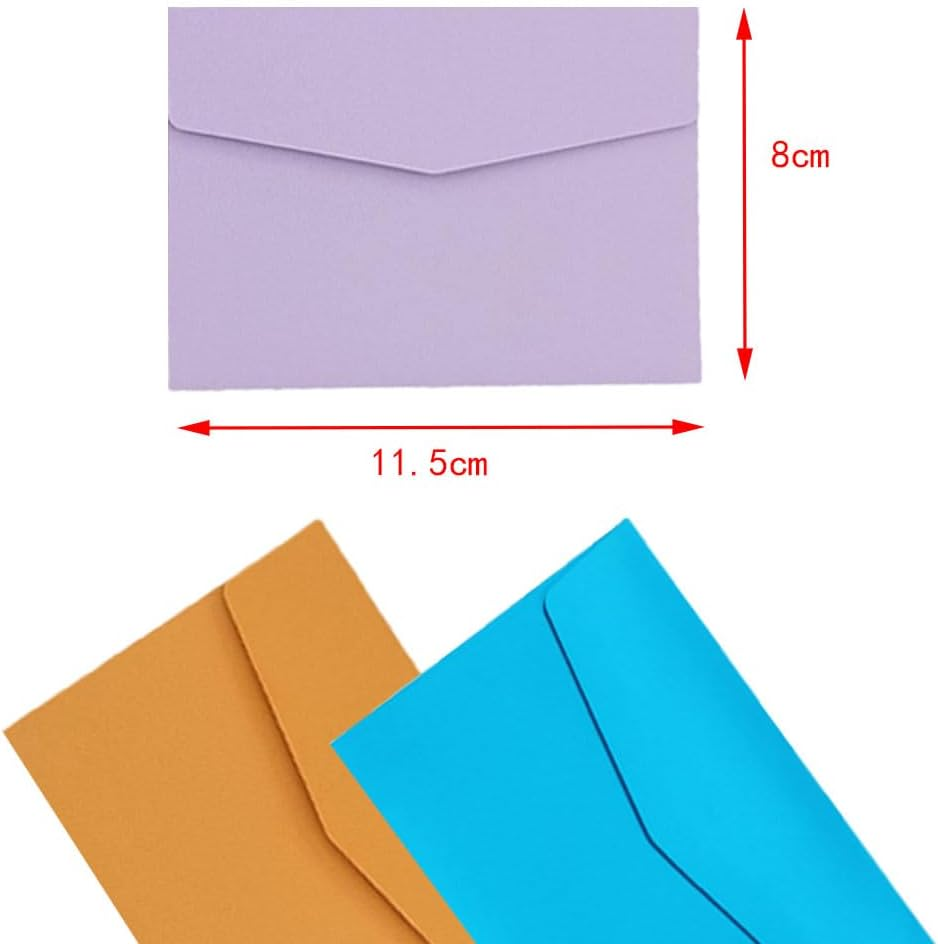 Esforzarse 120 Pcs Envelopes for Office, 12 Colors Business Card Envelopes, Blank Colored Mini Envelopes for Business Cards, Invitations, Greeting, Wedding, Birthday, 11.5 &times; 8 Cm