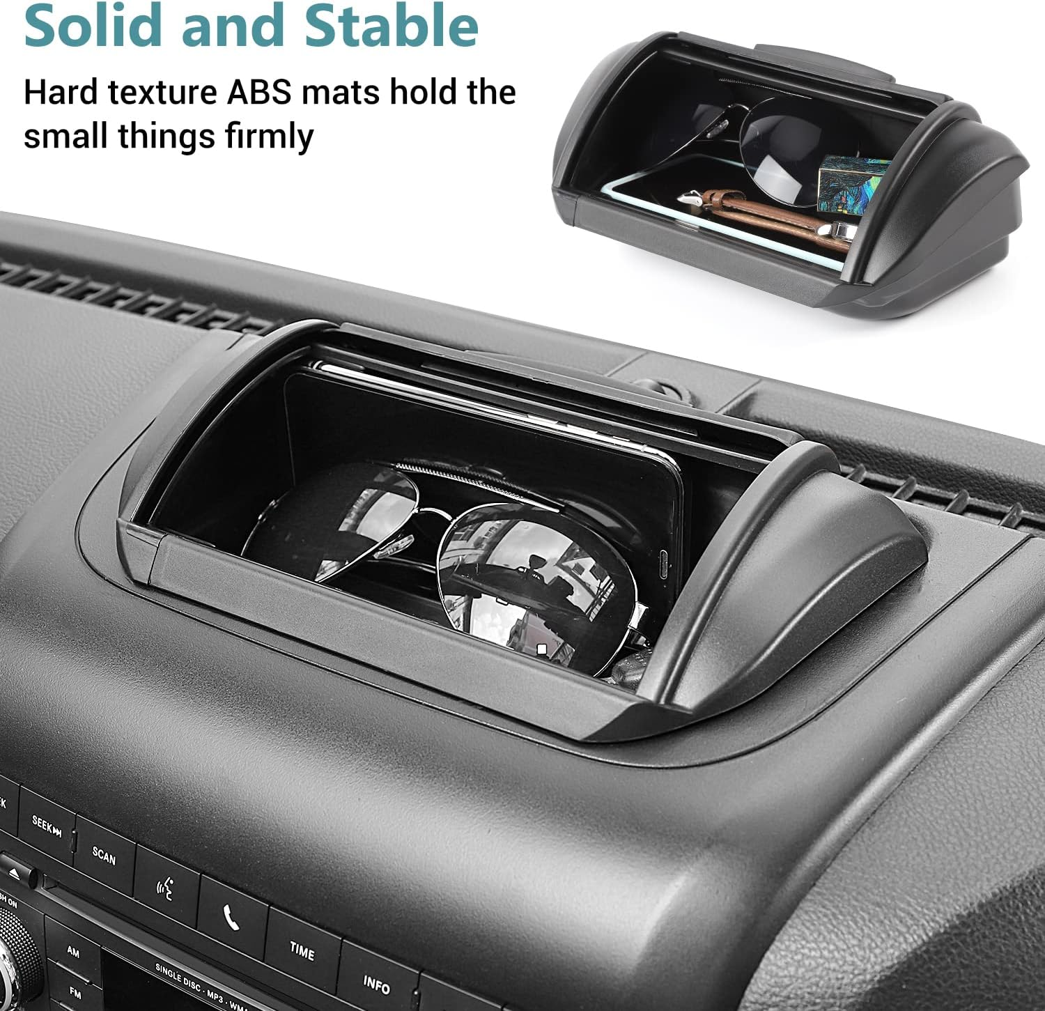 Linskip for Jeep JK Interior Accessories Dashboard Storage Organizer Dash Panel Tray Box for 2011-2017 Jeep Wrangler JK JKU 2-Door/4-Door Sahara Sport Rubicon Accessory image number 3