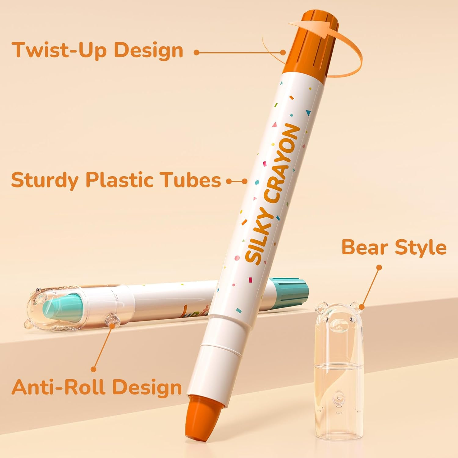 24-Color Crayons for Toddlers 1-3 and Kids 4-8, Non-Toxic Washable Crayons, Ultra-Silky Easy-Grip Art Supplies, Ideal Coloring Boys and Girls - Multicolored（36Pack) image number 6