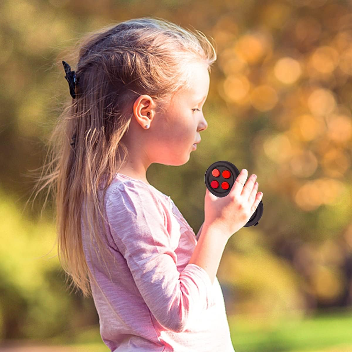 Small Fidget Pad Buttons Controller Toys for Kids Adults with Anxiety and Autism (Black & Red)