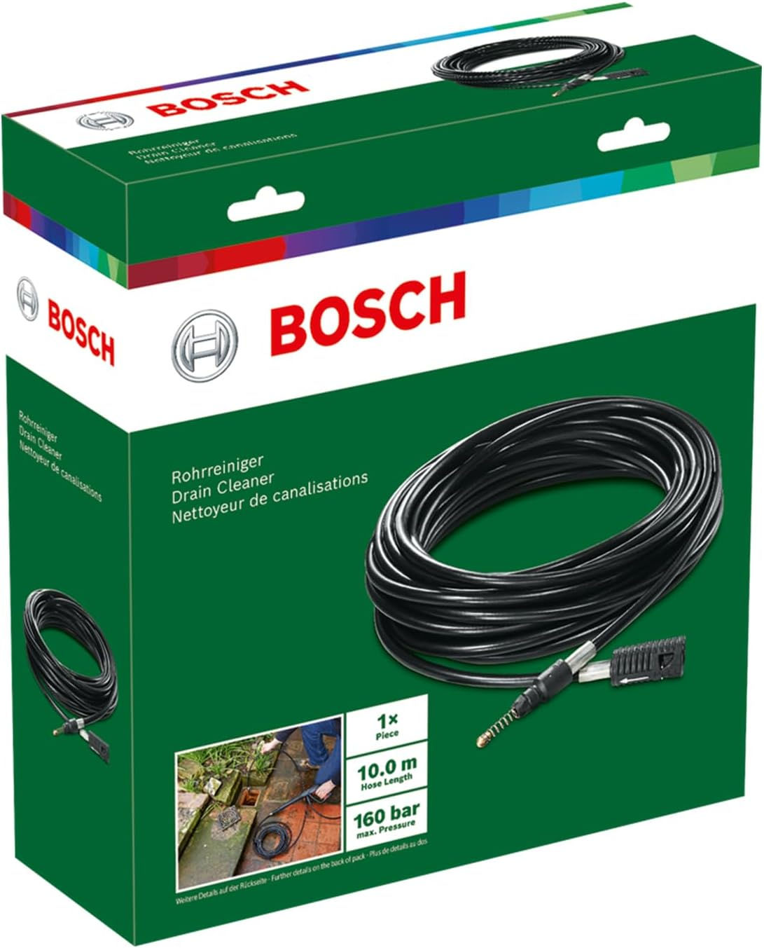 Bosch Home & Garden 10M Drain Cleaner (160 Bar) for Easy/Universal/Advanced Aquatak/Aqt Models image number 2