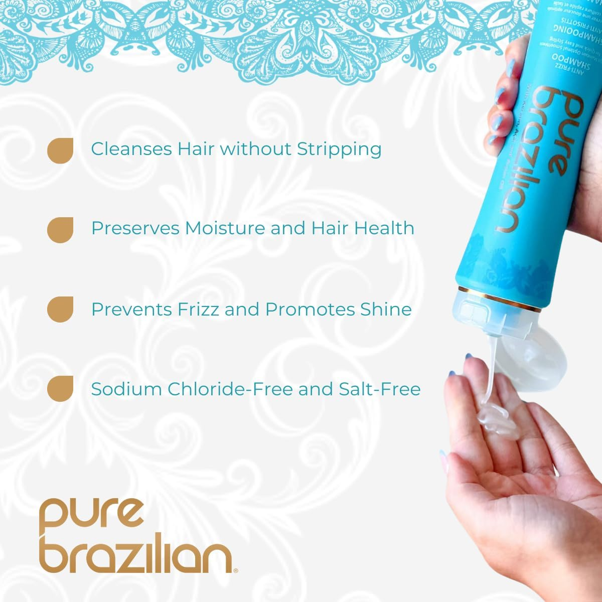 Pure Brazilian Anti-Frizz Daily Shampoo, 400 Ml image number 3