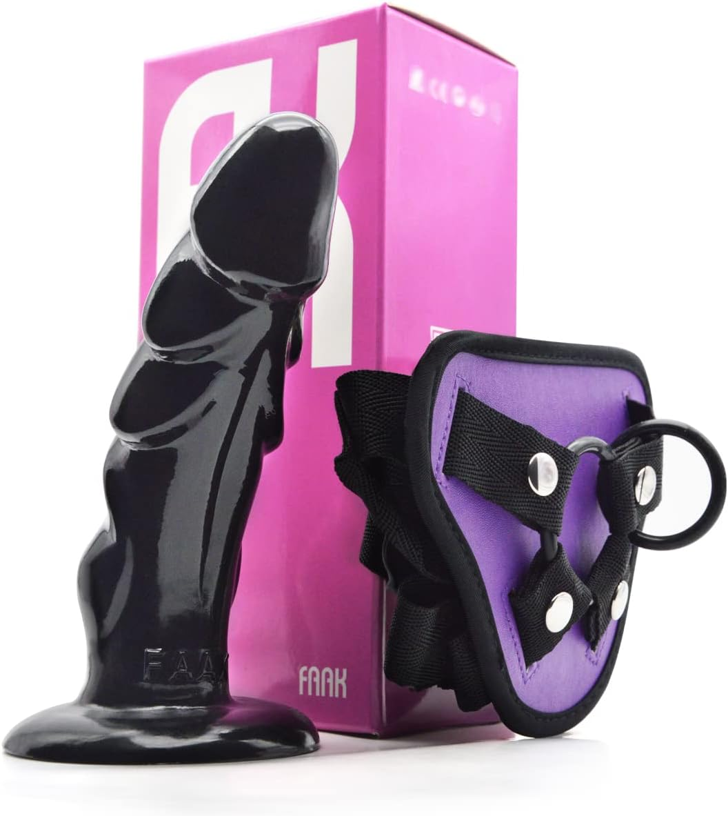 FAAK Volador Realistic Curved Dildo with Basic Strap-On Harness,G Spot Orgasm Dildo Kit,Prostate Stimulation Anal Sex Toy Set,7'' Insertable Dildo for Couples Game and Solo image number 6