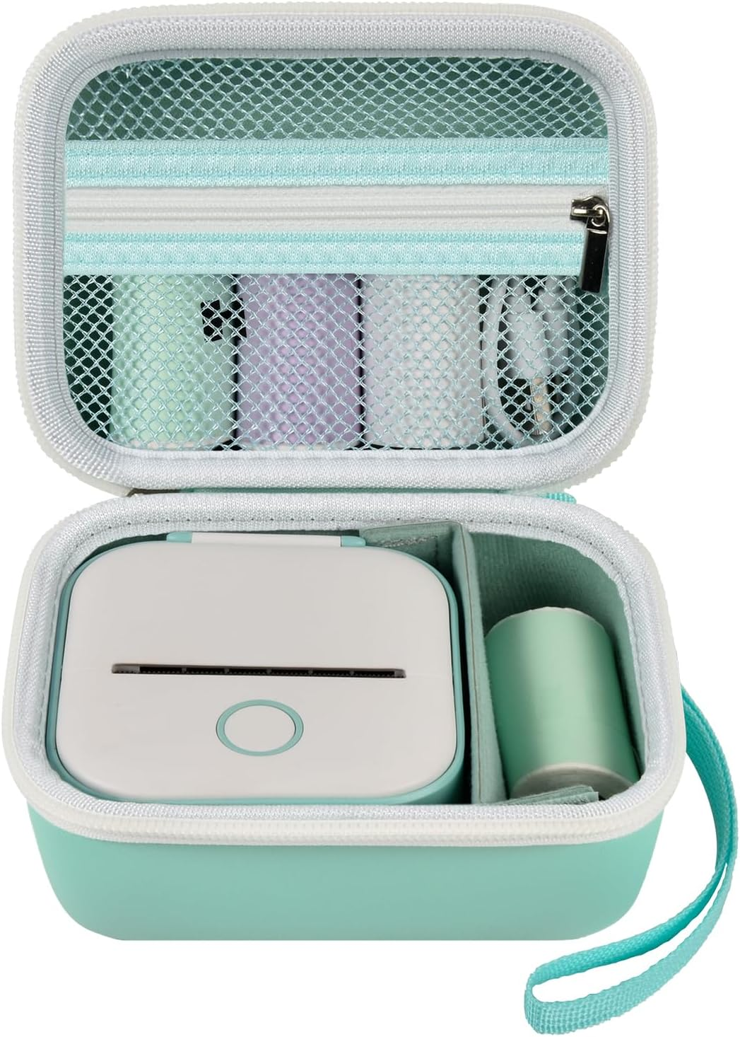 ANKHOH Label Maker Case for Memoking T02/ Phomemo M02/ M02S/ M02 Pro/ Q30S/ Ponek Mini Pocket Printer, Portable Sticker Printer Storage Holder Organizer Bag Paper&Usb Cables, Box Only (