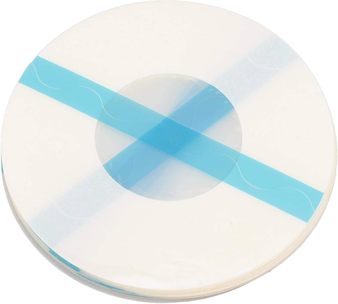 20 Pack Adhesive Sensor Patches Blue round Shape Cover Stripe Striped Stickers Transparent Adhesives Tapes 2 Sensor Covers Auto Light Sensor Outlet Cover image number 1
