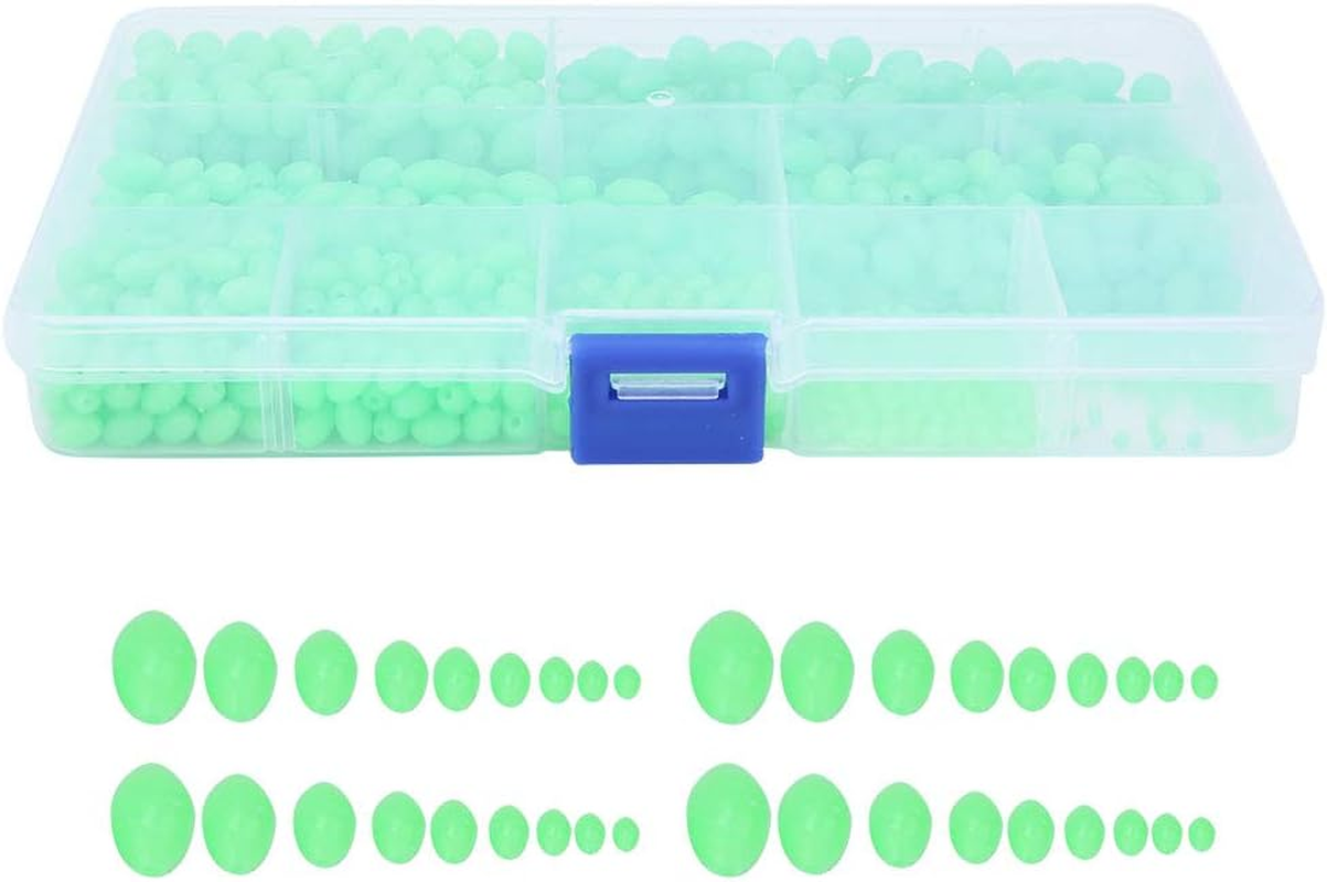 900 Pcs Luminous Glow Fishing Beads Non Slip Luminous Fishing Lures Tackle Tools for Saltwater Freshwater Kit image number 6