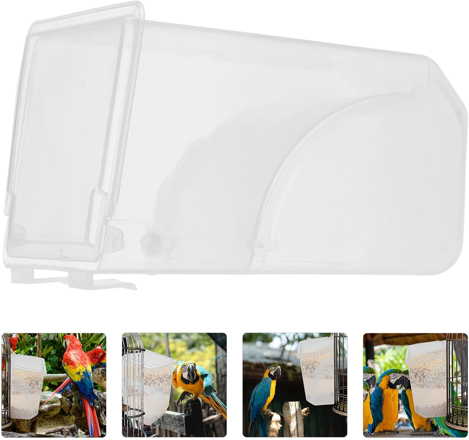 GAXIRE Automatic No-Mess Cage Pigeon Feeder with Single Design Hanging Quail Cage Feeder for Parrots and Birds Reusable Food Container for Easy Cleaning and Secure Feeding image number 4