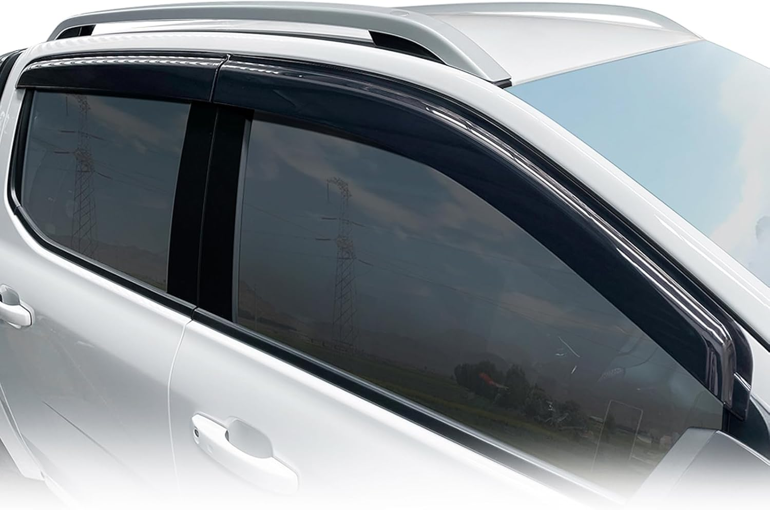 SUERAUTO4X4 Weather Shields for VW Volkswagen Amarok 2023 2024 2025 NF Next Gen Double Cab Accessories, Weathershields Window Visors Sun Rain Wind Deflector Guards Smoke Black, 4PCS image number 6