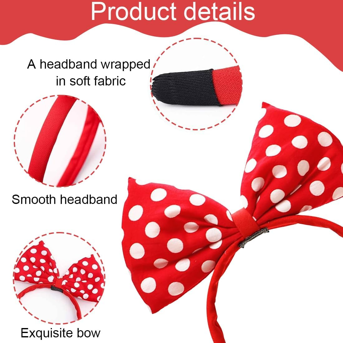 Bow Headband, Big Bow Hair Bands, Fashion Stretch Headpiece, Bow Headband Headpiece for Women and Girls, for Women and Women, Cute Hair Accessories image number 4
