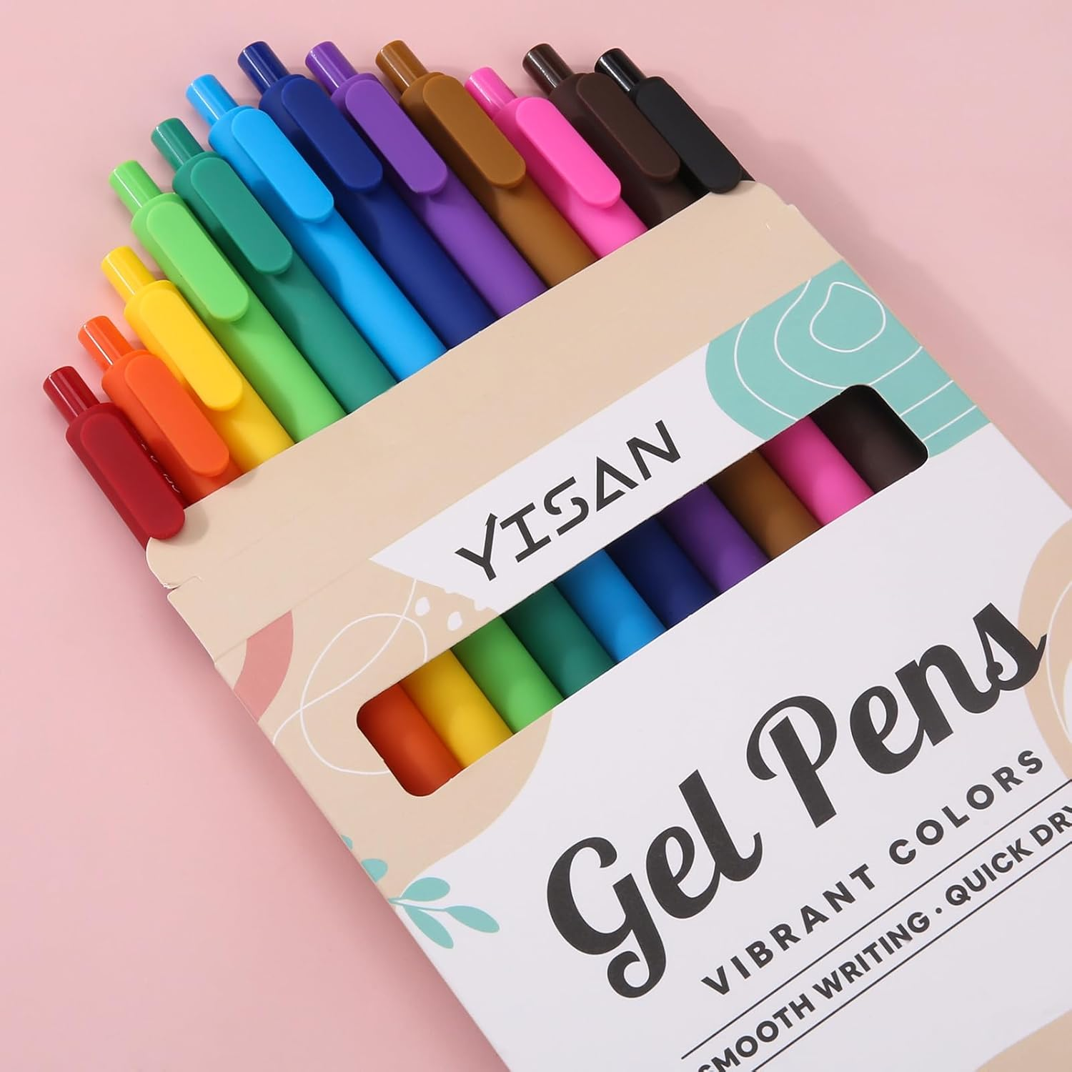 YISAN Gel Pens,0.7Mm 12 Color Ink,Fast Drying Roller Ball Pens Set,Smooth Writing for Journaling and Note Taking,71044 image number 4