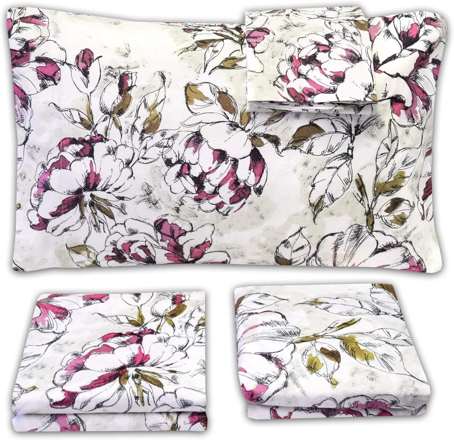 Sweet Home Collection 1800 Thread Count Bed Set Egyptian Quality Brushed Microfiber 4 Piece Deep Pocket Sheets, Full, Dolce image number 2