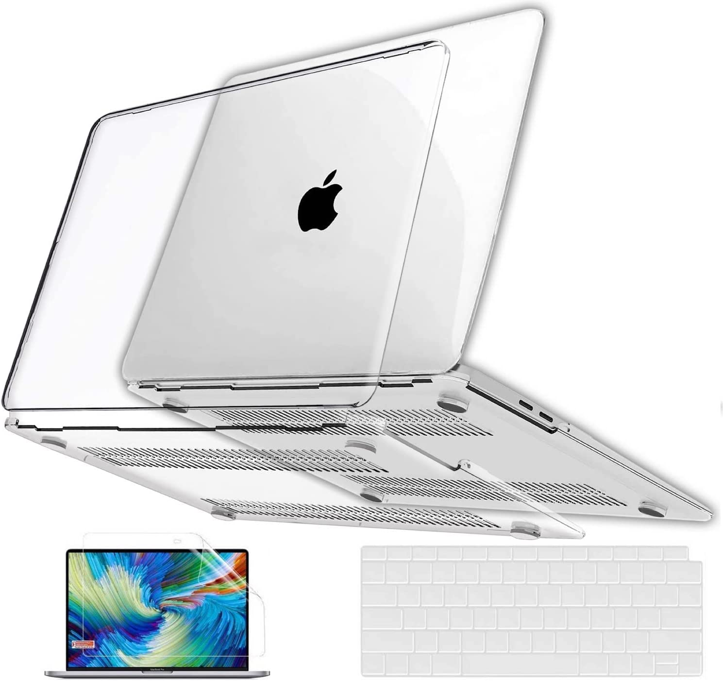 GVTECH for Macbook Air 13 Inch Crystal Clear Case 2022 2021-2018 A2337 M1 A2179 A1932, Plastic Hard Shell & Keyboard Cover & Screen Protector Compatible with Macbook Air 13 Inch Retina