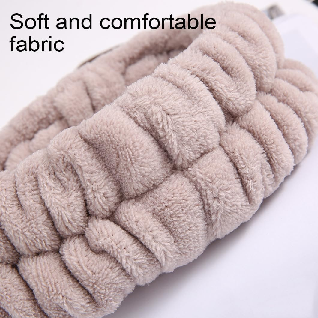 Youery Headband Bracelet Sets Hair Band Makeup Antlers Brown Face Wash Hair Bands Spa Headband Soft Elastic Hair Band Wrist for Girls Face Washing Makeup Shower image number 5