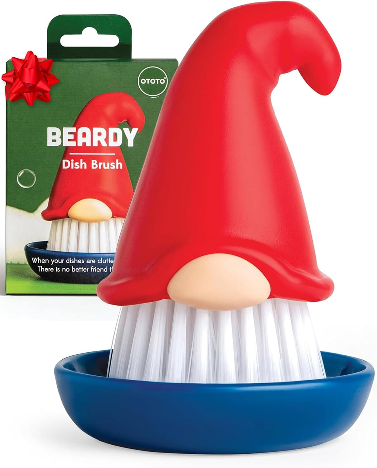 New! Beardy Dish Brush by OTOTO - Gnome Gifts, Extravagant Gifts, Cute Kitchen Accessories, Funny Kitchen Gadgets