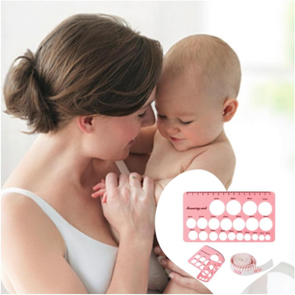 Naisfei Nipple Ruler, for Flange Sizing Measurement Tool, Silicone Soft Flange Size Measure for New Mothers, Silicone Flanges Size Measure for Nipples (Pink) image number 2
