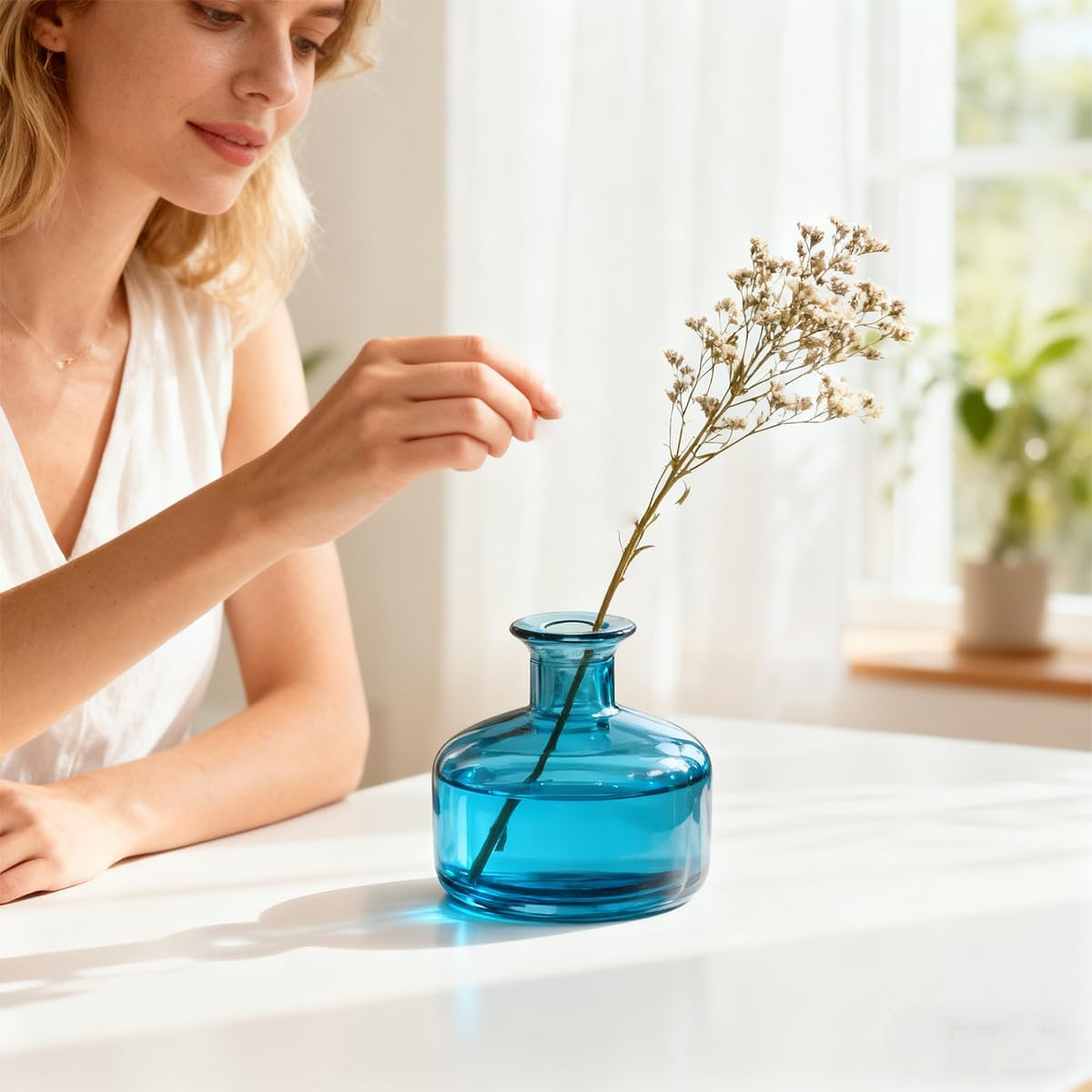 Vipolish 1PC 200Ml/6.7Oz Empty Glass Diffuser Bottles Aromatherapy Jars Containers Storage Bottle Vase Desktop Fragrance Bottle Ornament Accessories for Placing Essential Oil image number 4