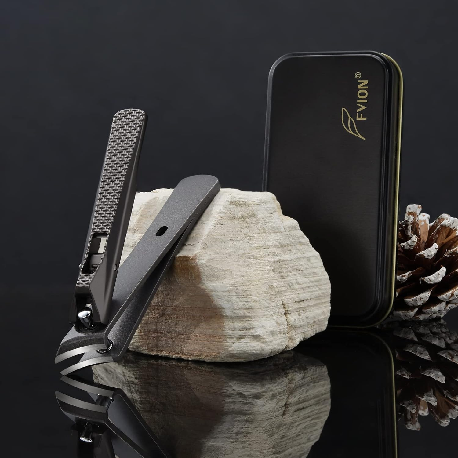 FVION Angled Nail Clippers, Ingrown Toenail Clipper for Thick Nails, Slant Curved Blade Nail Cutters Ingrown Nail Pain Relief Tool image number 4