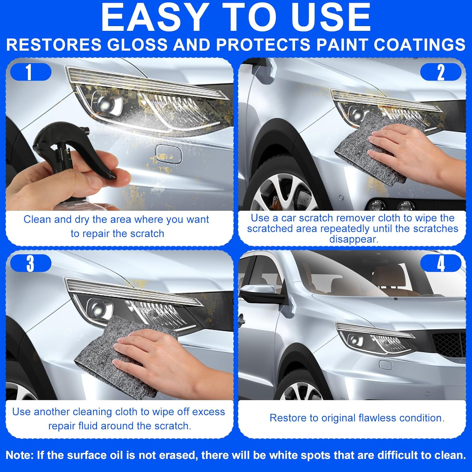 6Pcs Nano Sparkle Cloth for Car Scratches Remover, Auto Shine Cleaning Cloth Multi-Purpose Nanosparkle Cloth to Repair Lightly Car Scratch Polishing Vehicles Paint image number 6