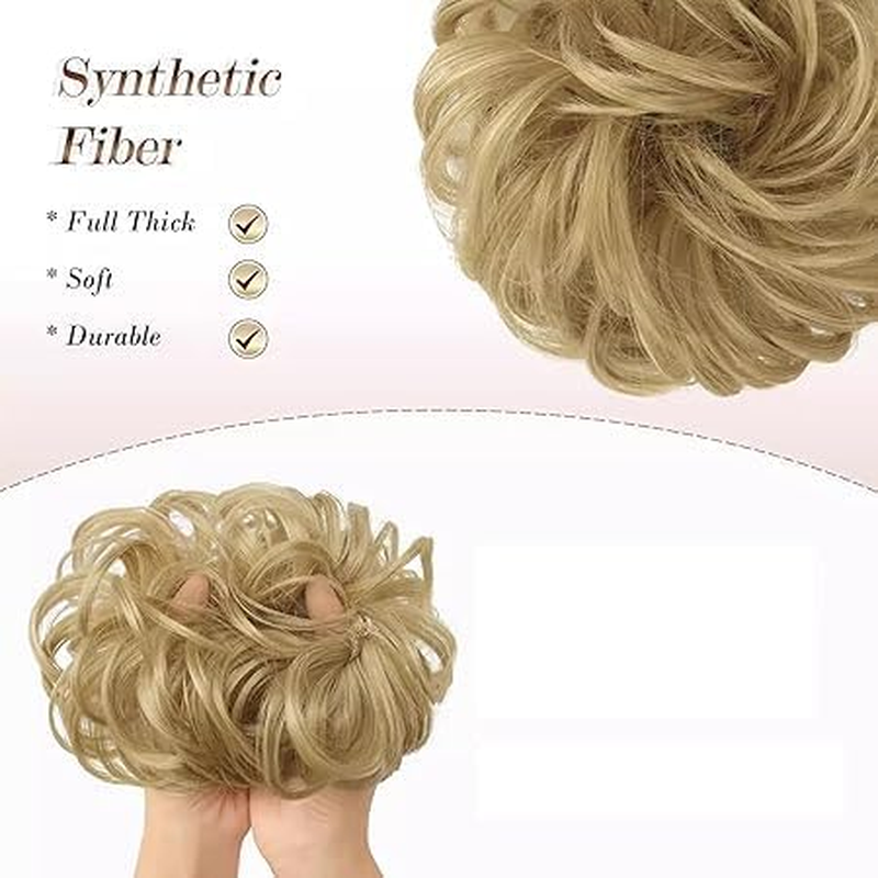 Messy Hair Large Hair Bun Scrunchies Extensions Synthetic Hair for Women (Grey, 1Pack) image number 2