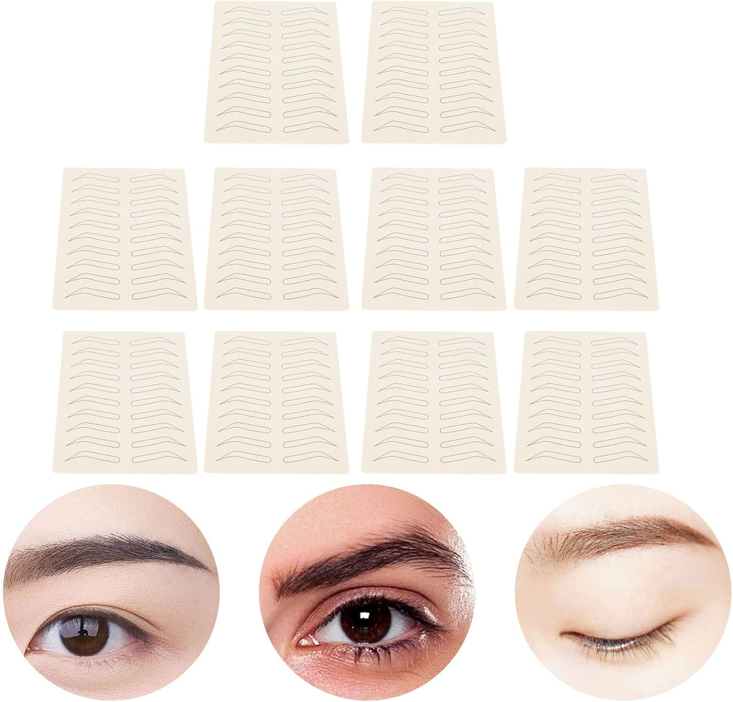 1Mm Single Side Pattern Black Inkless Microblading Supplies, 10 PCS Microblading Practice Skin Silicon for Eyebrow Microblading Supplies Machine Parts 1Mm Single image number 6