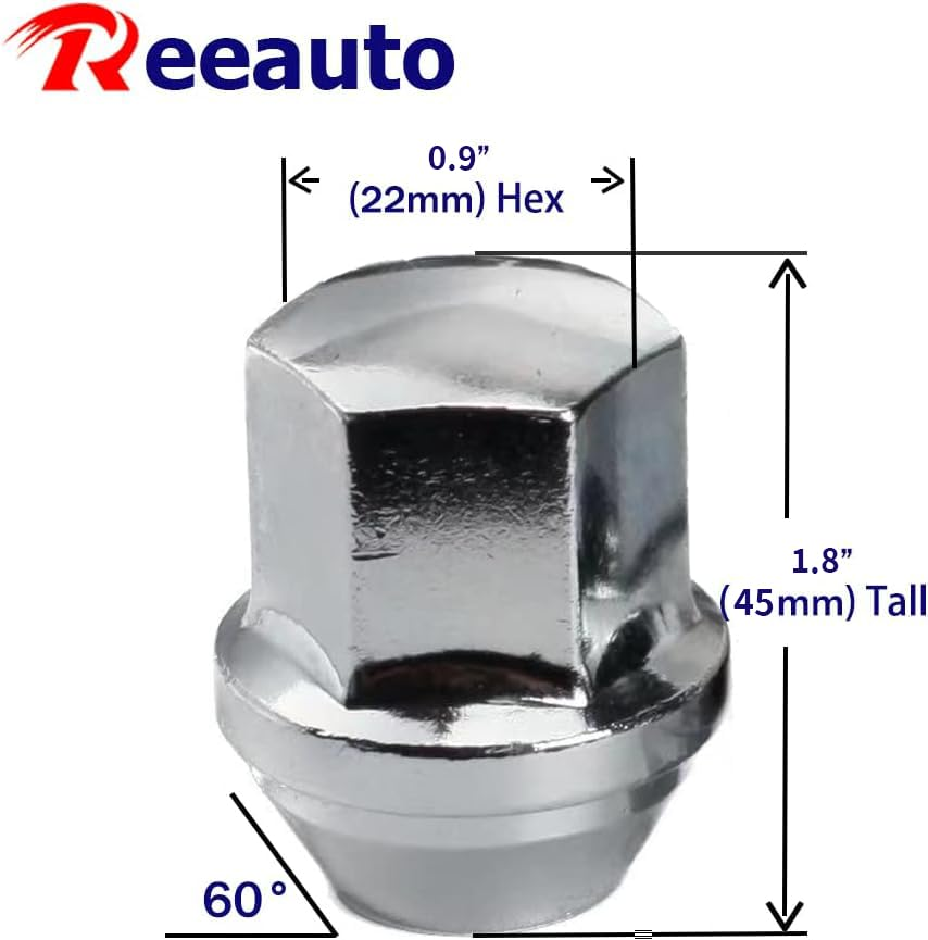 14X1.5Mm Lug Nuts Replacement for Wrangler Gladiator Grand Cherokee, 20 Pcs 7/8 Hex 1.46 Inch OEM Factory Style Large Acorn Seat Lug Nuts for Ram 1500 2500 Factory Wheels image number 4