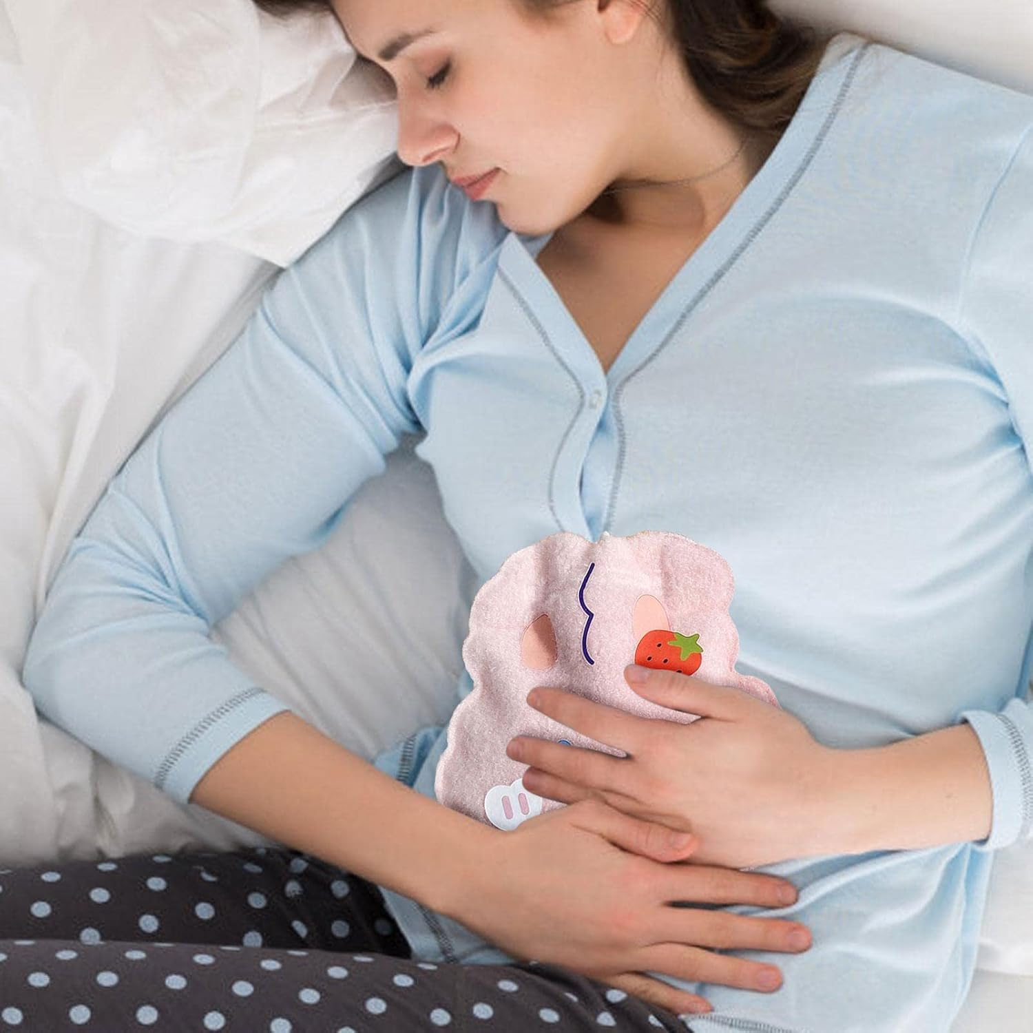 Small Hot Water Bottle | 250Ml Hot Water Bottles with | Small Cartoon Hot Water Bottle for Babys, Reusable Plush Warm Water Pack for Men and Women Arch-Au