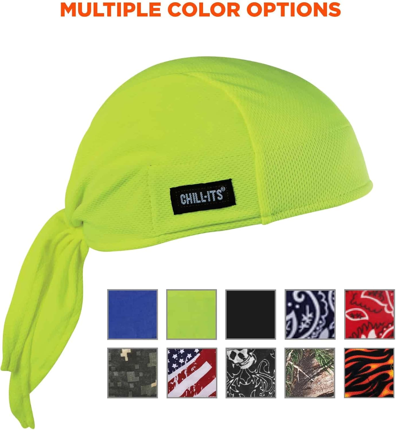 Ergodyne 6615 High-Performance Dew Rag, Lime - Camo image number 3