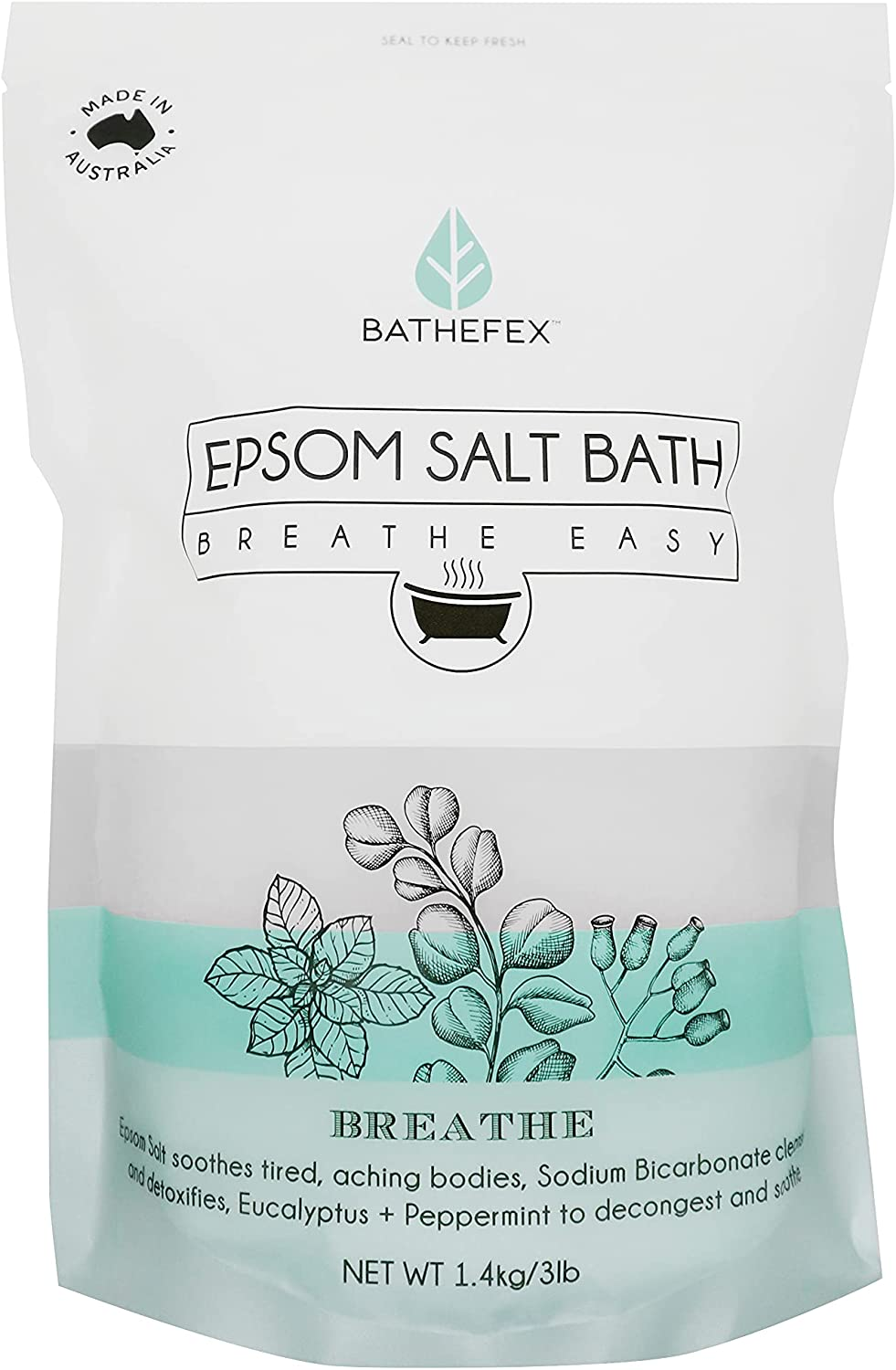 Bathefex Epsom Salts Breathe Easy 1.4Kg