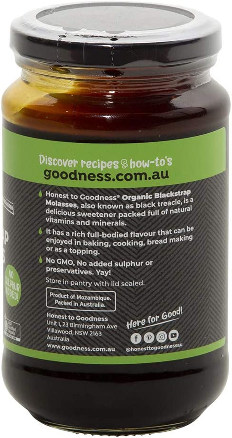 Honest to Goodness, Organic Blackstrap Molasses, 450G - a Rich, Full-Bodied Natural Sweetener That Has a Natural Caramel Colour and Flavour. 100% Organic Sugar Cane. image number 1