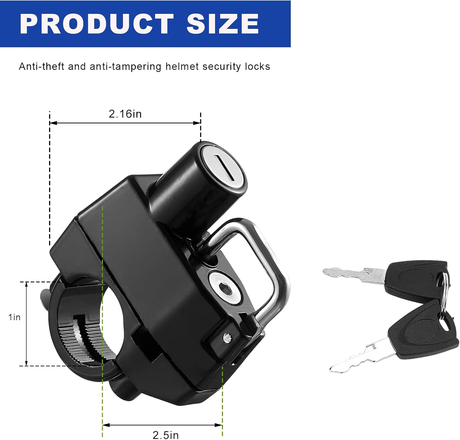 Motorcycle Helmet Lock, Aluminum Alloy anti Theft Helmet Security Locks, Universal Tamper-Proof Helmet Locks for Motorbike Scooter Bike, Motorcycle Accessories (1PCS)