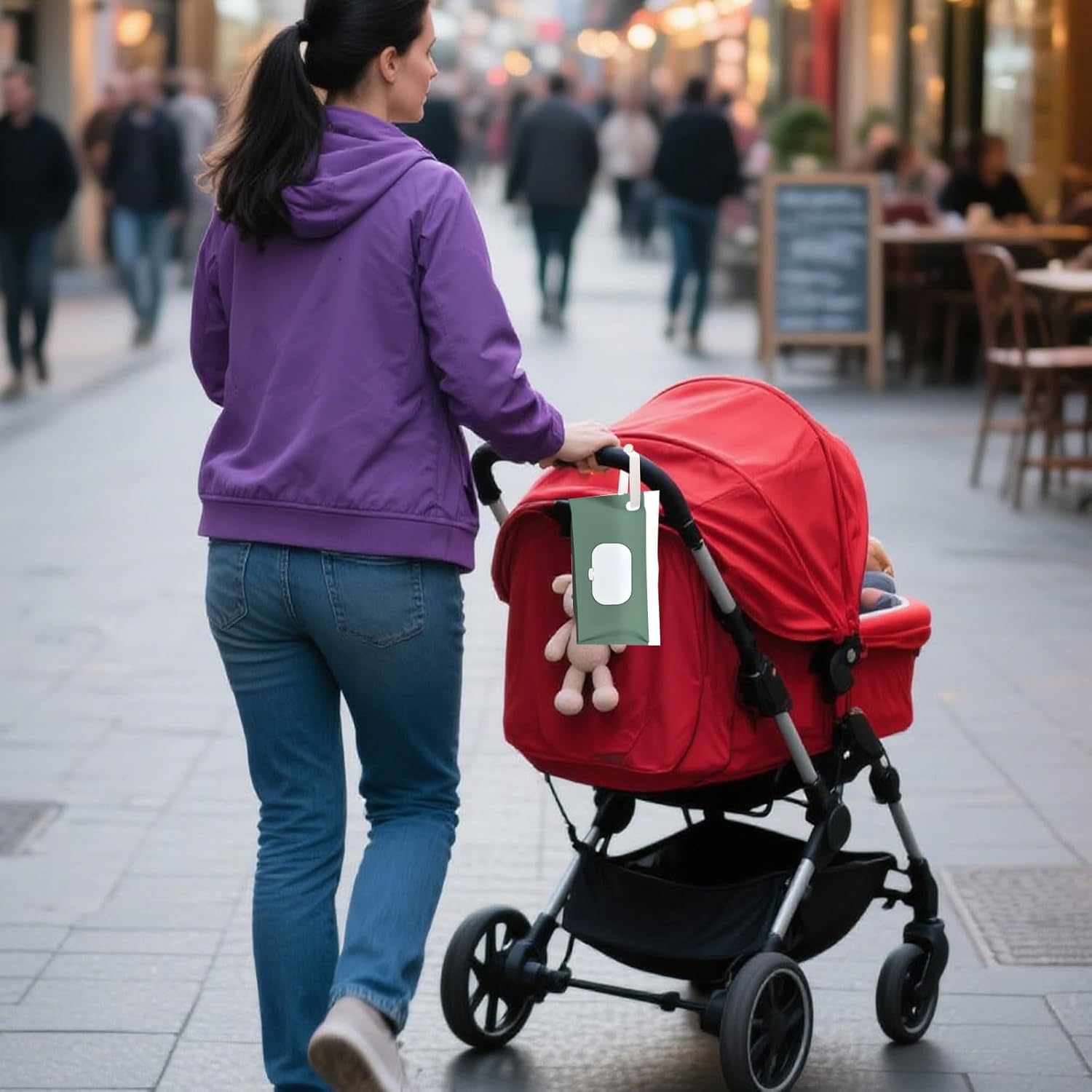 4Pcs of Baby Wipes Dispenser, Reusable Nappy Wipe Holders, Portable Travel Wet Wipes Dispenser, Plastic Flip-Top Pull-Out Packaging Bag during the Journey, Eva Tissue Bag image number 6