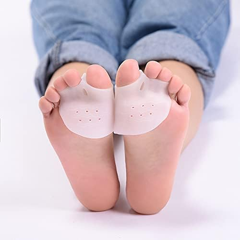 Double Hole Toe Separator, Soft, Breathable, and Moisture Wicking. Separate Thumb, Anti-Wear, Big Toe Bone, and Toe Cover (White, One Size) image number 1