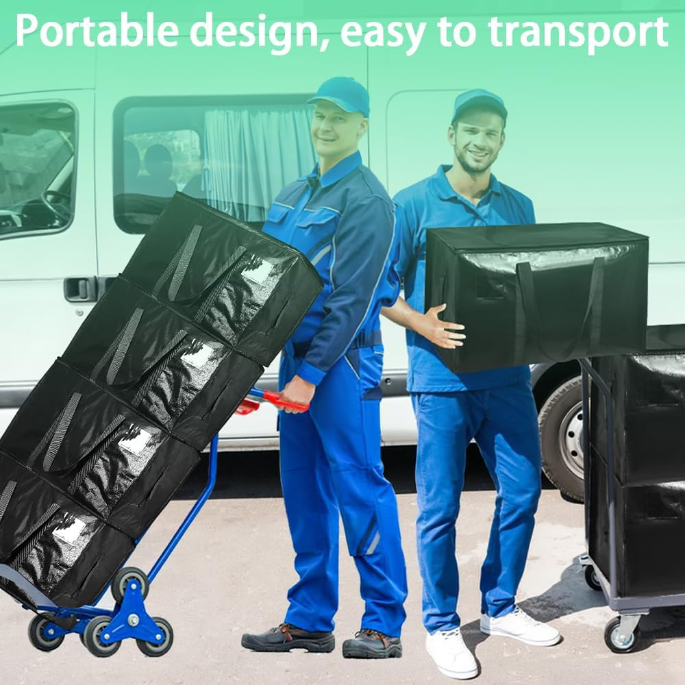 MOTRAIN 6 Pack Heavy Duty Storage Bags with Zippers and Strong Handles for Storage Travel Camping Space Saving Alternative to Moving Boxes College Essentials Moving Supplies image number 1