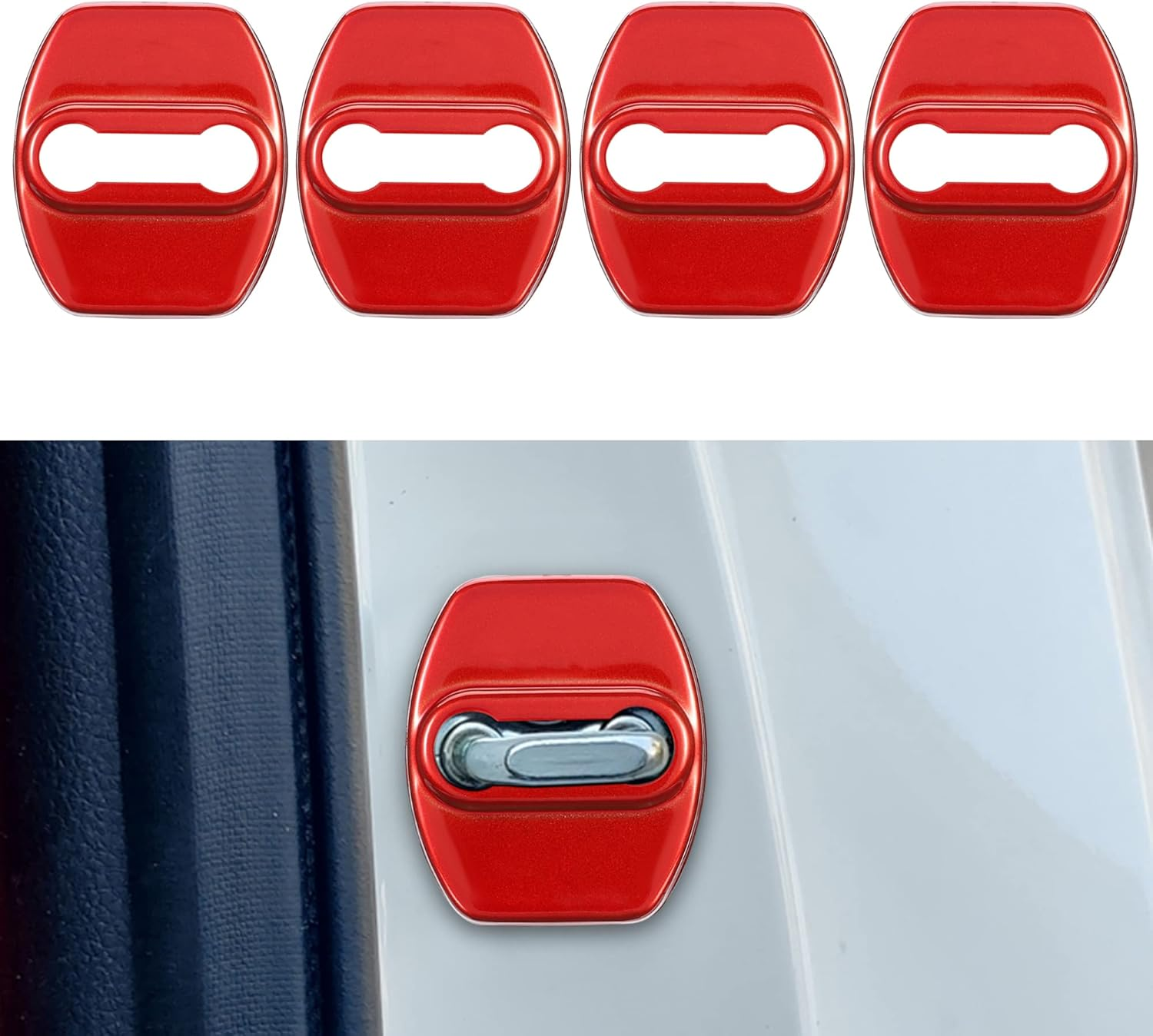 TOMALL 4Pcs Car Door Lock Latches Cover Protector Compatible with Kia Stinger Sorento Soul Gt-Line GT2 GT1 Optima Forte K5 Accessories Stainless Steel Car Door Lock Trim Decorations (Carbon Fiber)