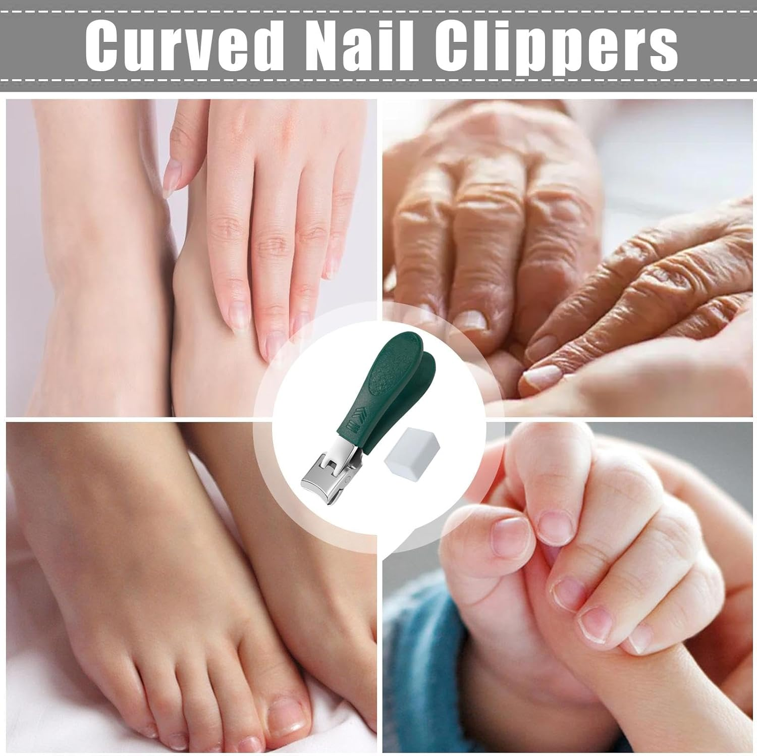 Anti Splash Nail Clippers | anti Splash Non-Slip Nail Clippers | Portable Manicure Tools, Labor-Saving Nail Trimmer for Fingernail, Toenail - Green image number 2