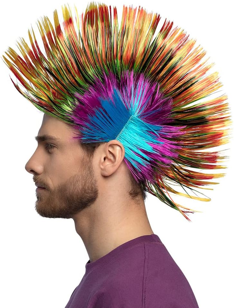 Adults' Spiky Mike Multicoloured Punk Wig image number 2