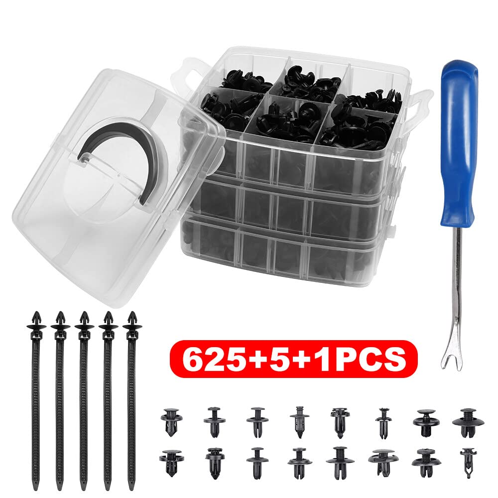 Yotsuba Car Retainer Trim Clips Kit 625Pcs Retainer Clip Removal Tool Fasteners Rivets Repair Car Clips Auto Push Pin Automotive Assortment Kit Door Trim Pane image number 5