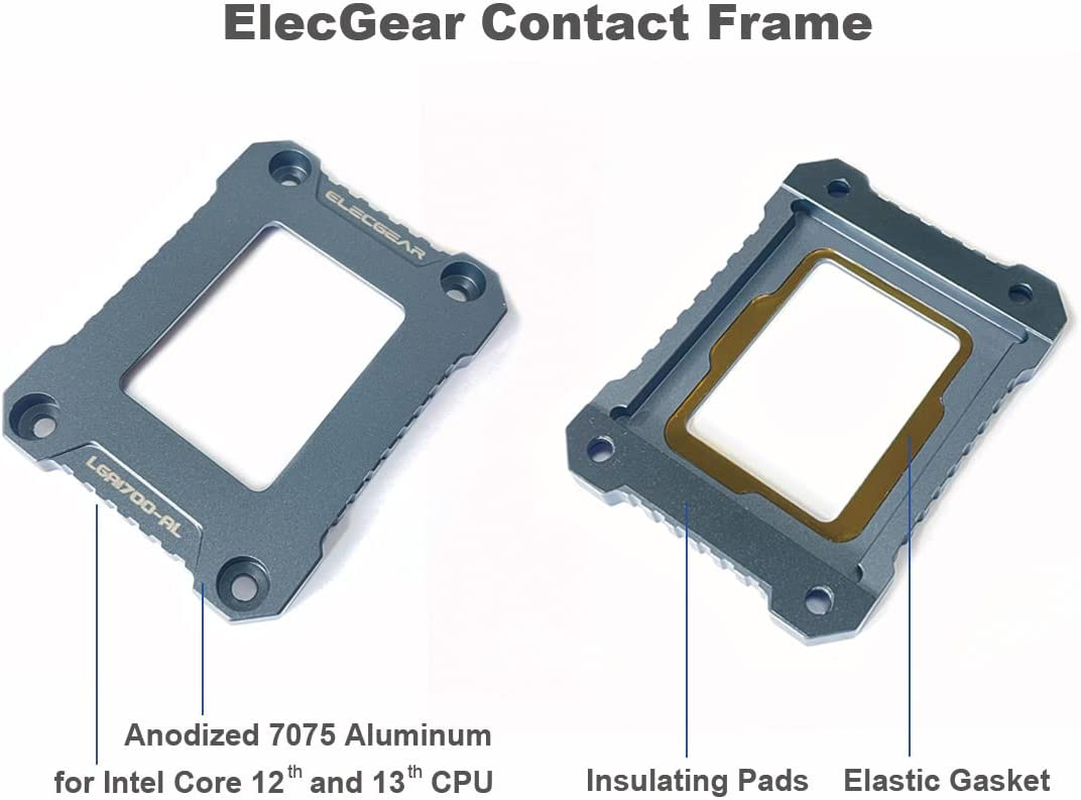 Elecgear Intel CPU Anti-Bending Contact Frame for 13Th and 12Th, Aluminum Mod ILM for Intel LGA1700/LGA1800 Socket, Replacement CPU Retrofit Mount Kit Fixing Buckle and Thermal Paste image number 3
