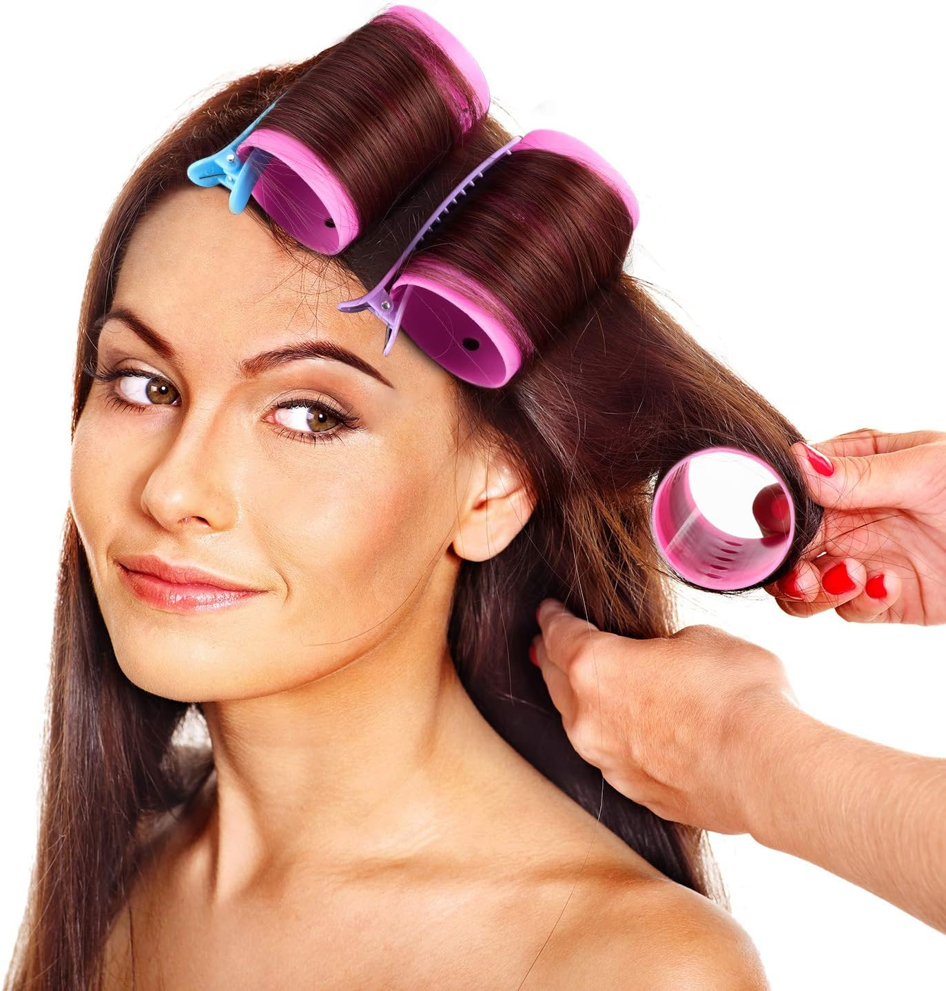 54-Piece Multicolor Magnetic Rollers Set with Hair Rollers, Duck Teeth Bows, and Hair Clips - Hairdressing Curlers Tools for Men, Kids, and Women image number 4