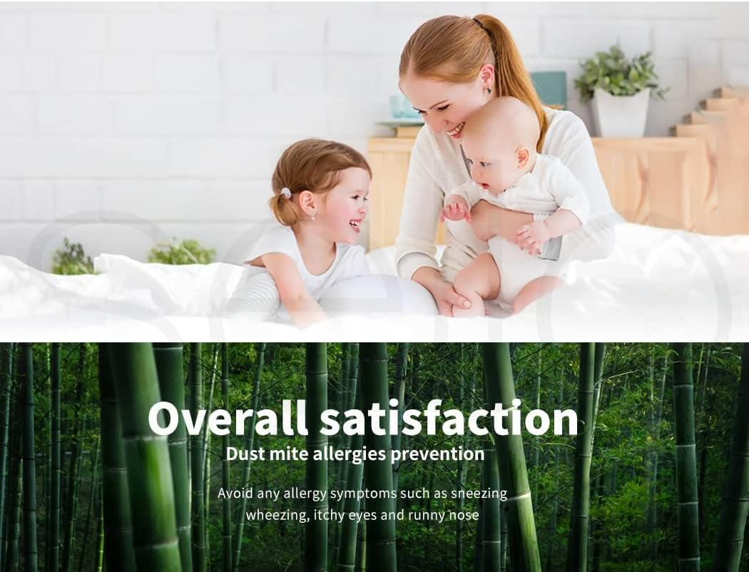 Dreamz Cooling Bamboo Mattress Protector, Pillowtop Fully Fitted Breathable Waterproof, Bedding Quilted Sheet Bed Cover, Mattress Cover Hypoallergenic, Machine Washable, 40Cm Fitted Skirt (Queen) image number 5